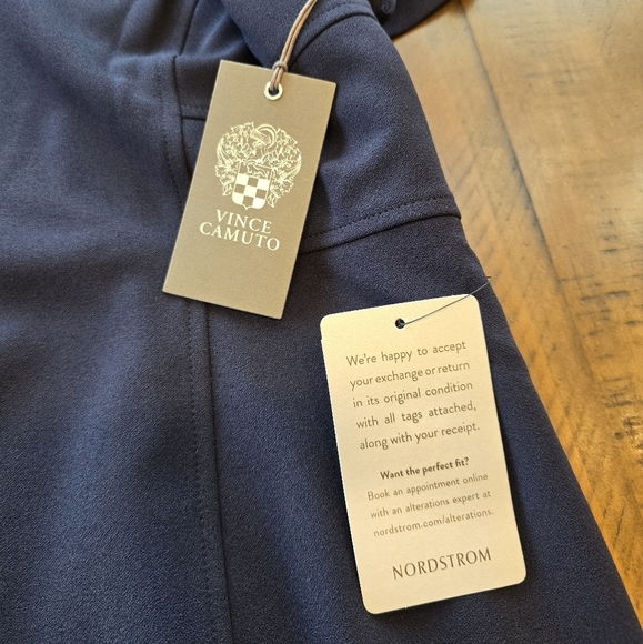 Vince Camuto Dark Navy Short Sleeve Knee Length Dress 12 - Picture 6 of 7